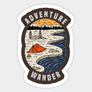 adventure wander camping tent Sticker